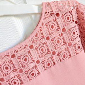 Extra Small Pink Lace Guipure Spring Top